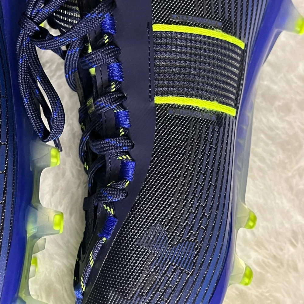 UNDER ARMOUR Highlight MC Flex Wrap Navy Blue Green Neon Football Cleats Mens 12